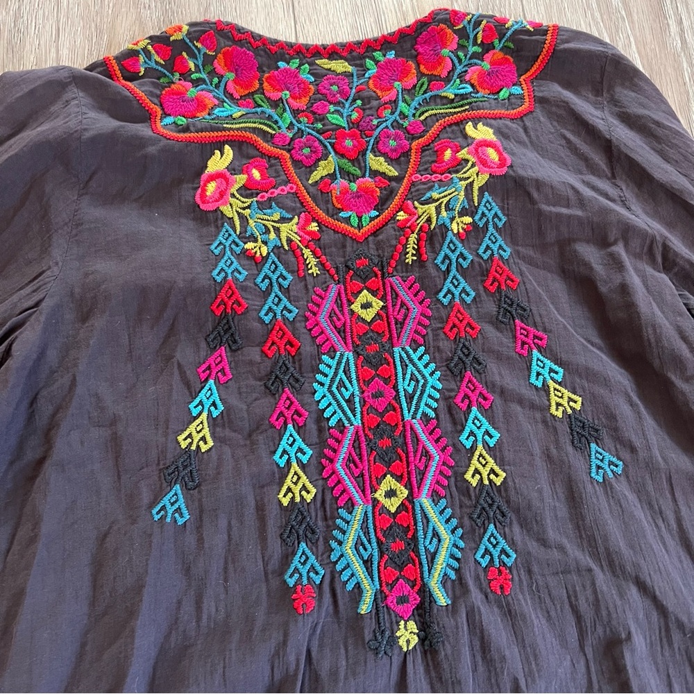 Johnny Was Multicolor Embroidered Tunic - Picture 7 of 12